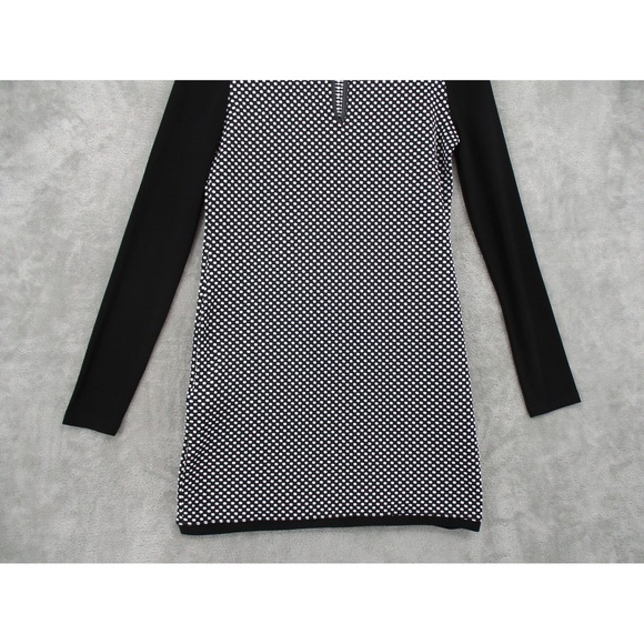Joseph Ribkoff Dress 6 Polka Dot Retro Mini Pockets Stretch Knit Career Office - Picture 7 of 12